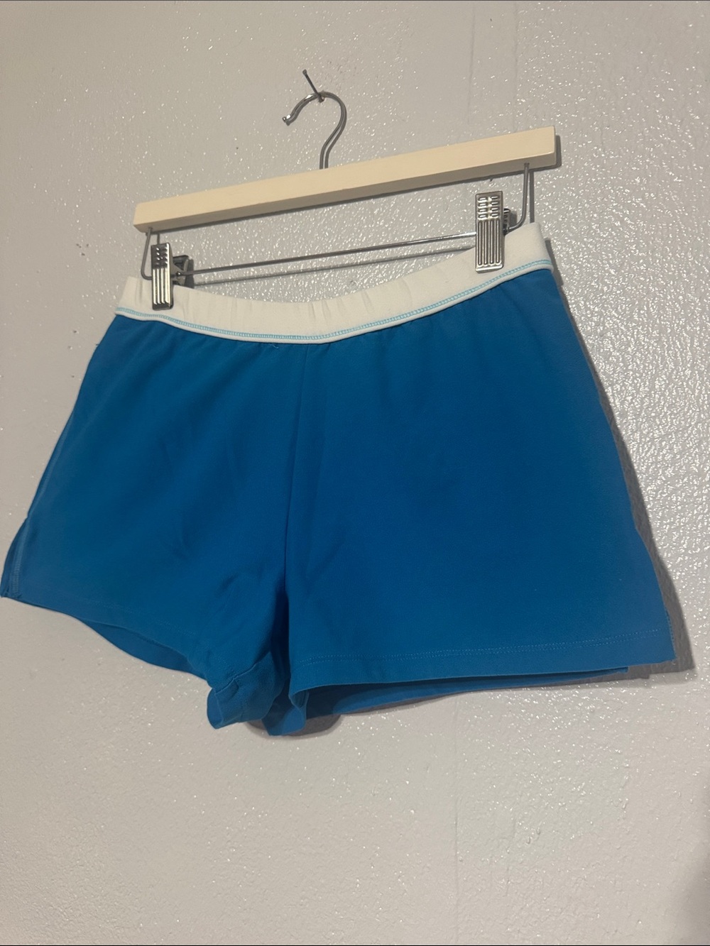 Nike Dri-FIT Blue Low-Rise Running Shorts White Waistband Size XS